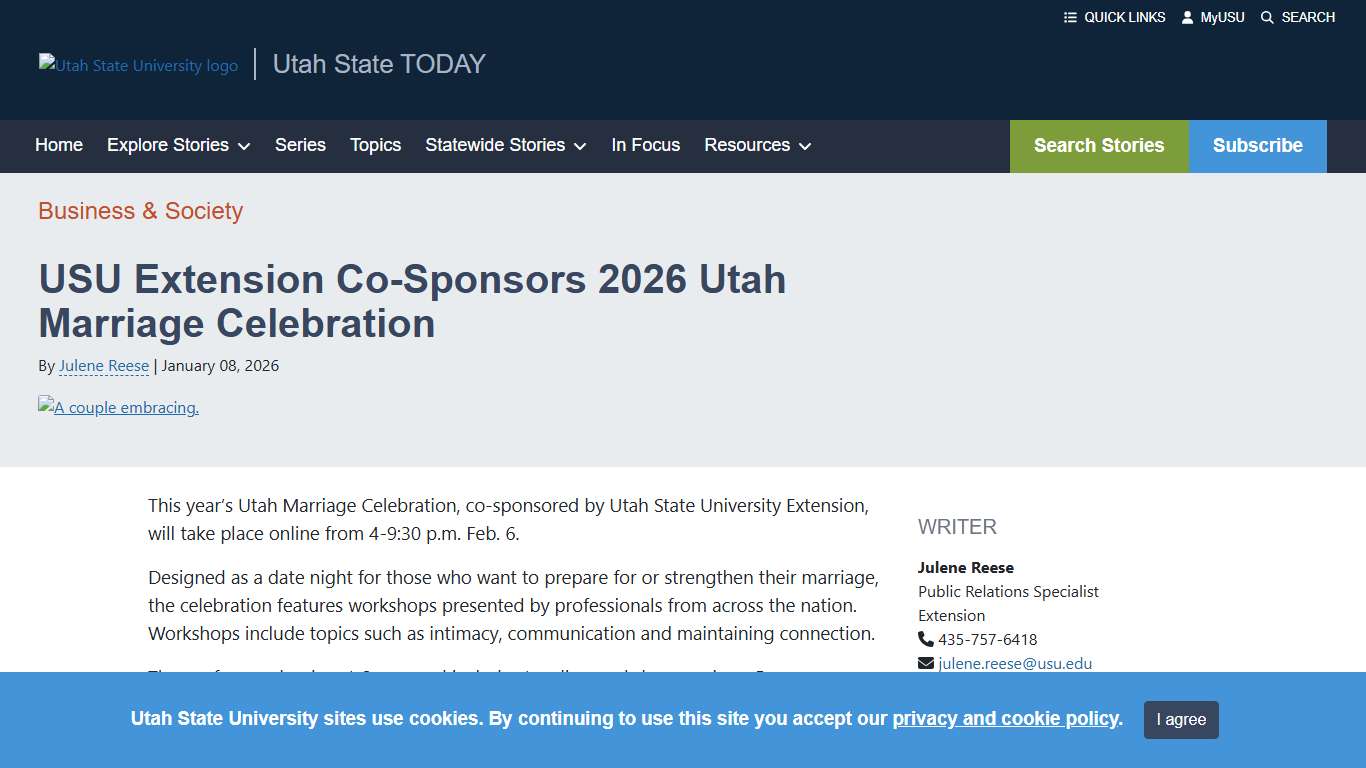 USU Extension Co-Sponsors 2026 Utah Marriage Celebration